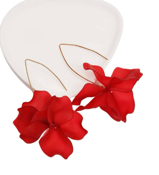 Petal drop earrings