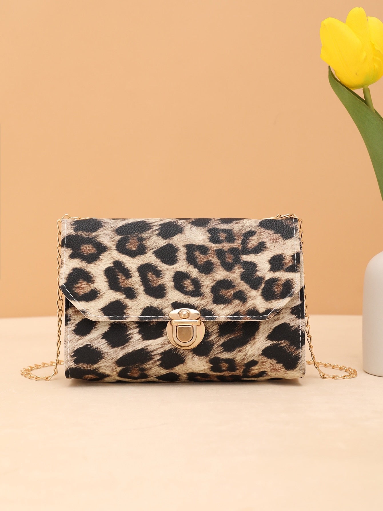 Leopard print clutch